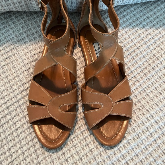 Authentic Prada Gladiator Sandals in Tan/natural women's size 37.5 - Picture 3 of 5